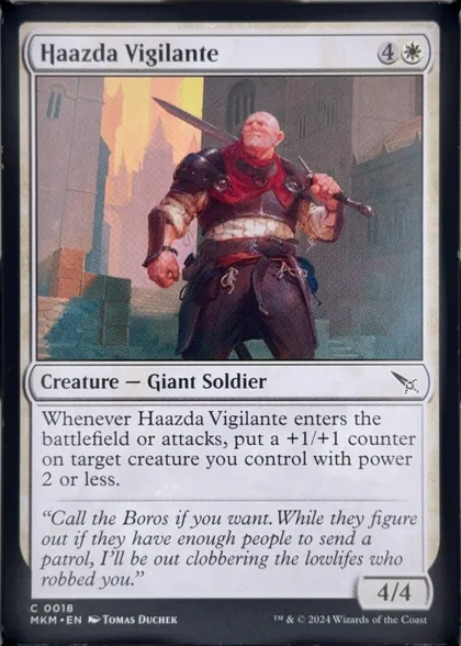 front of card