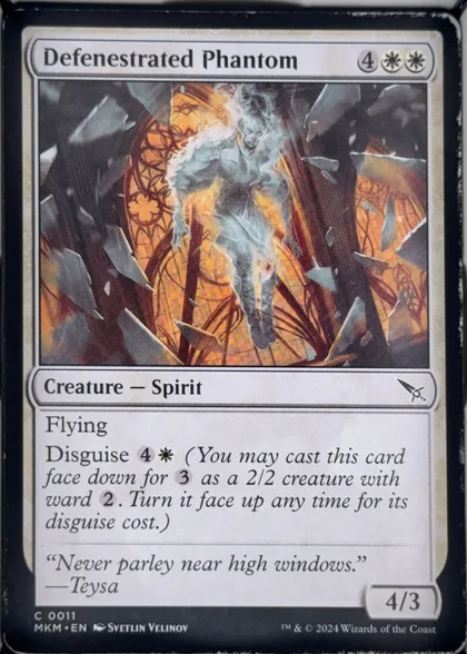 front of card