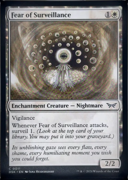front of card