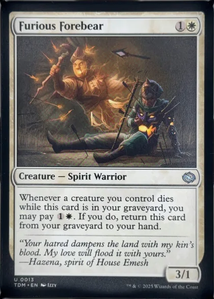 front of card