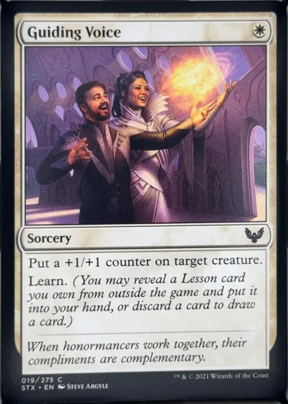 front of card
