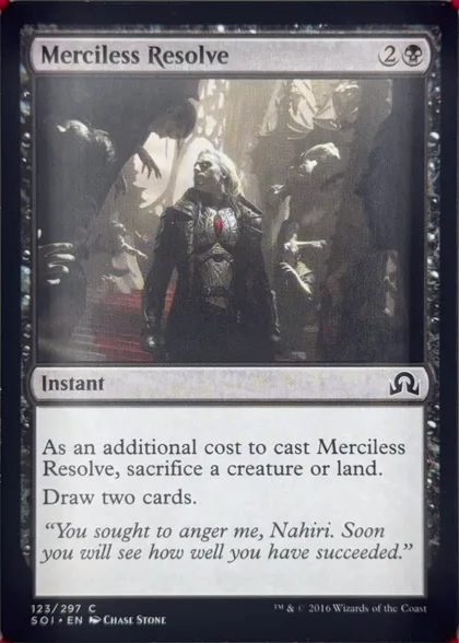 front of card