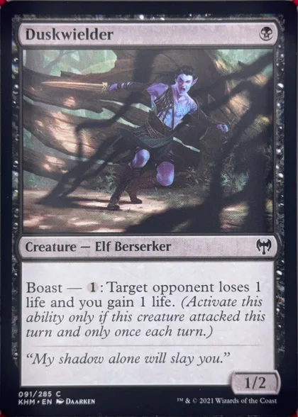 front of card