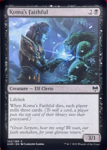 front of card