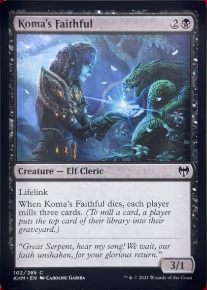 front of card