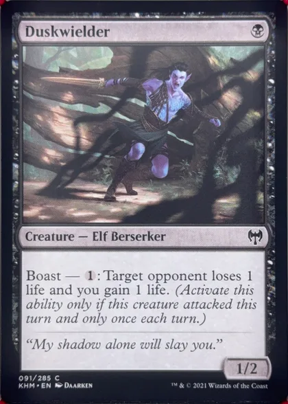 front of card