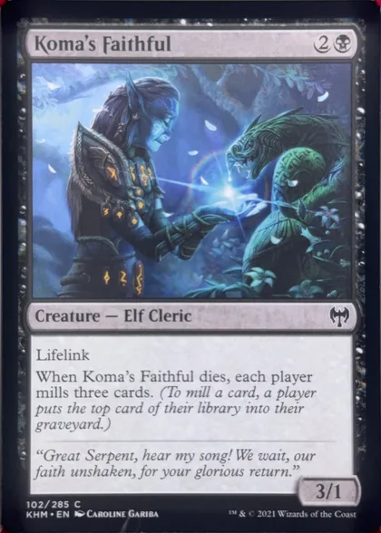 front of card