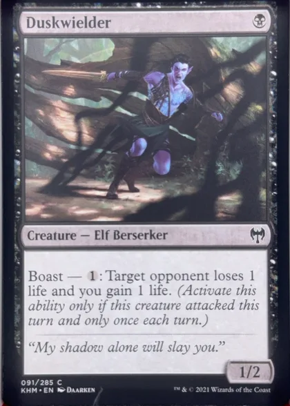 front of card