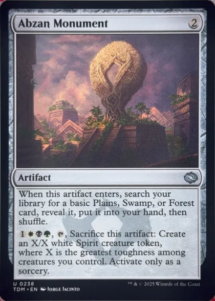 front of card