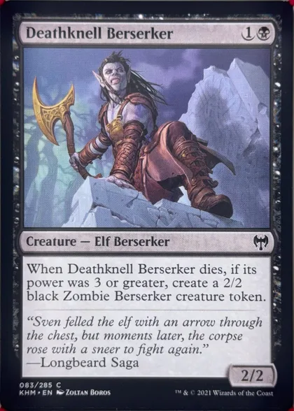 front of card
