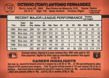 back of card