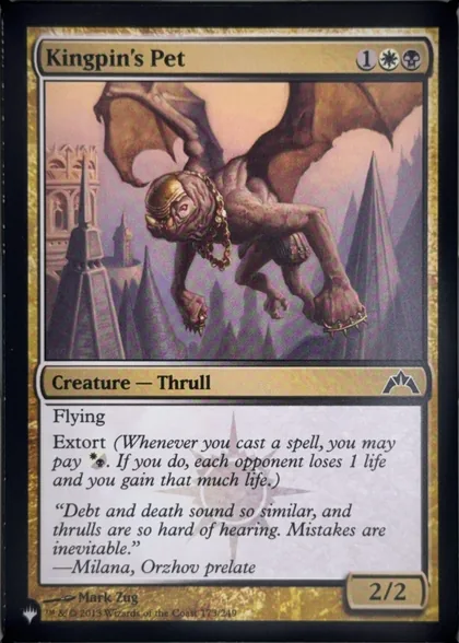 front of card