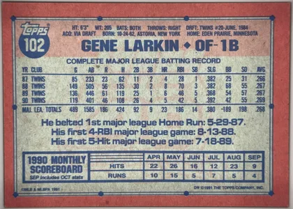 back of card