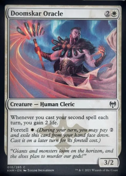 front of card