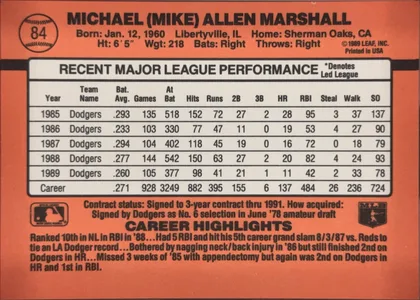 back of card