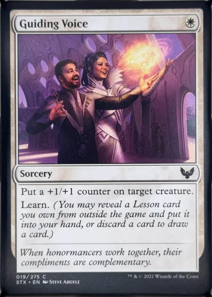 front of card