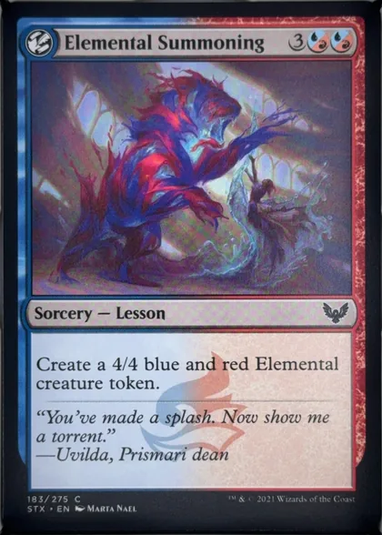 front of card