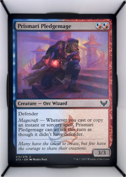 front of card