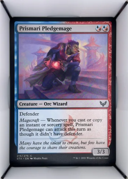 front of card