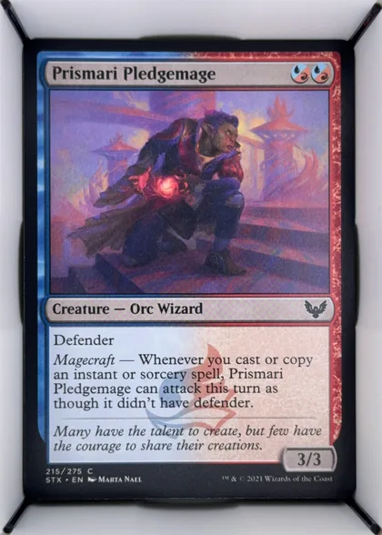 front of card