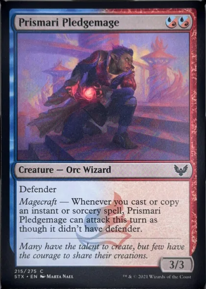 front of card