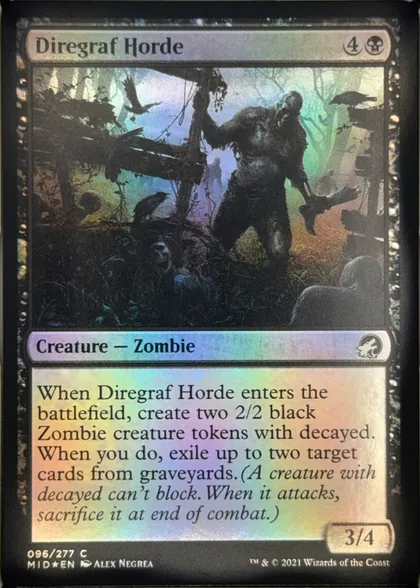 front of card