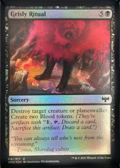 front of card