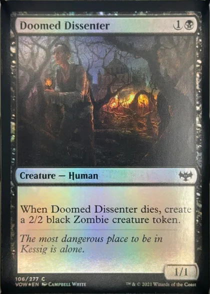 front of card