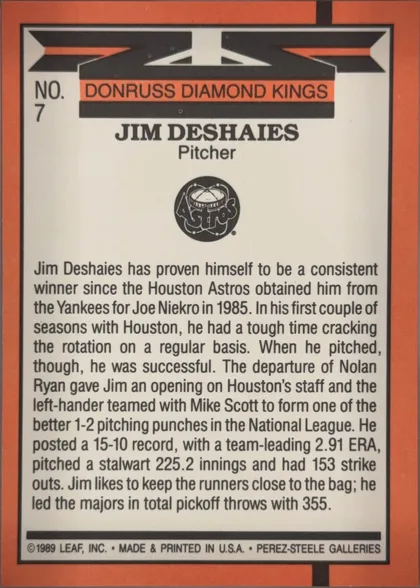 back of card