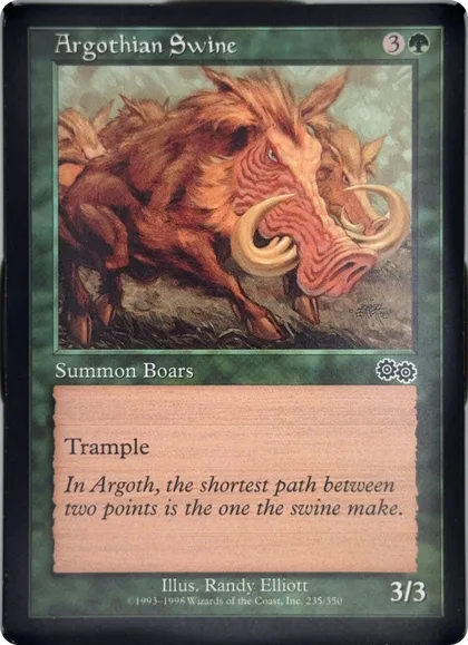 front of card