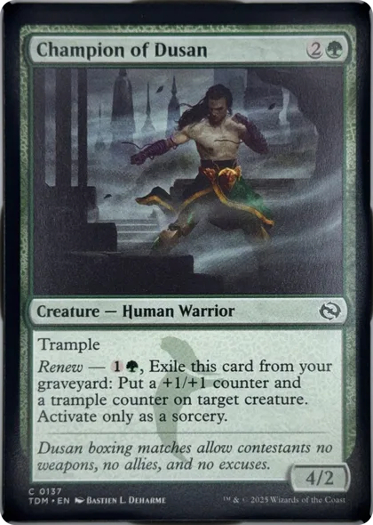 front of card
