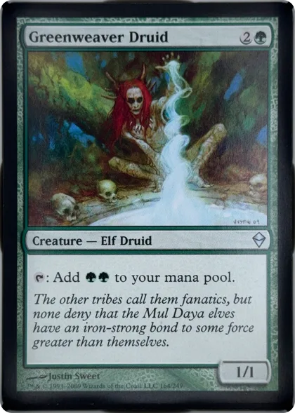 front of card