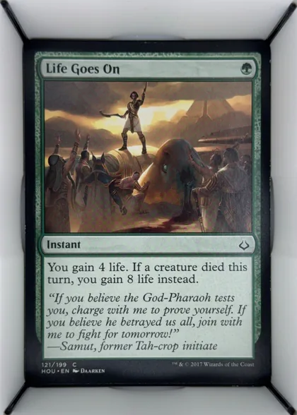 front of card