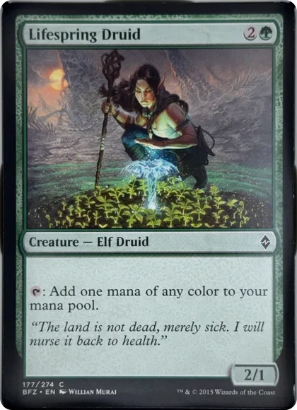 front of card