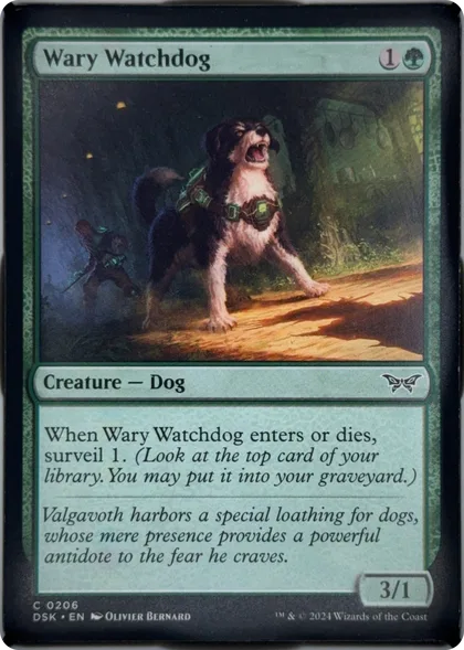 front of card