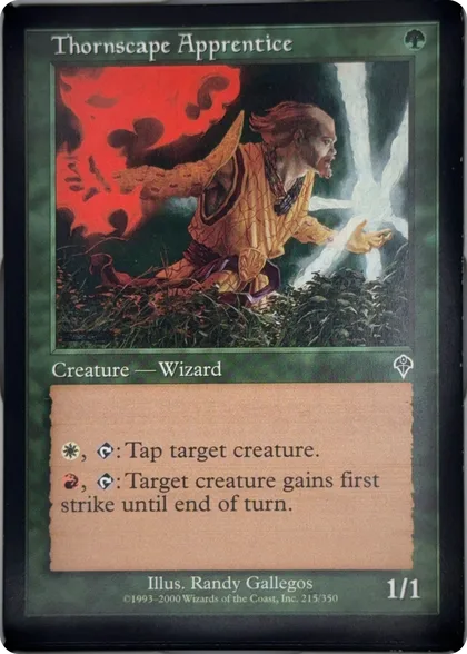 front of card
