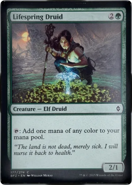 front of card