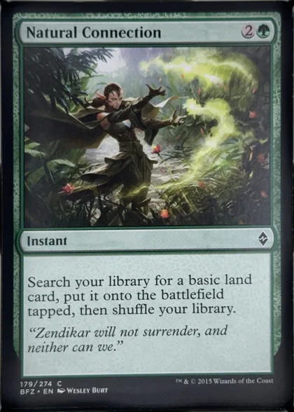front of card