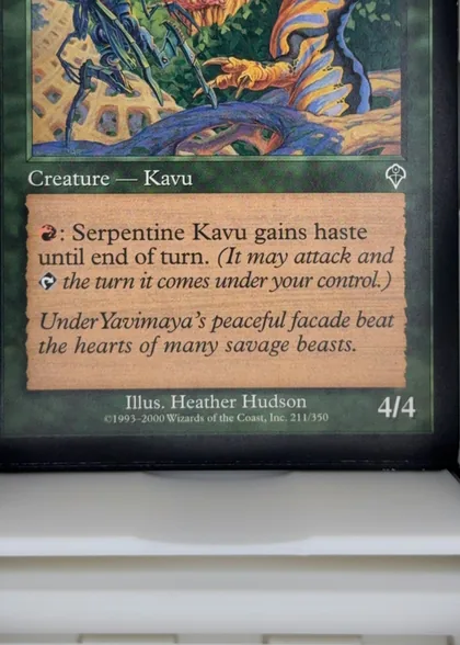 front of card