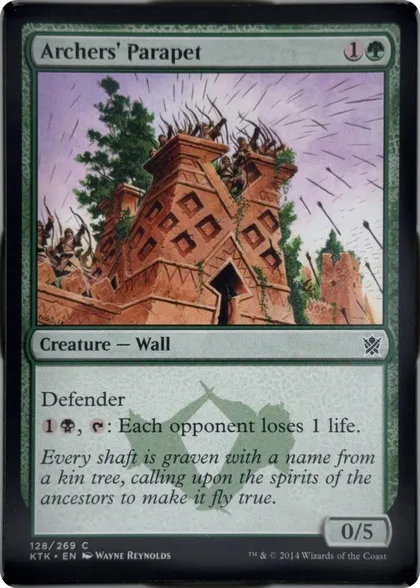 front of card