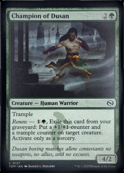 front of card
