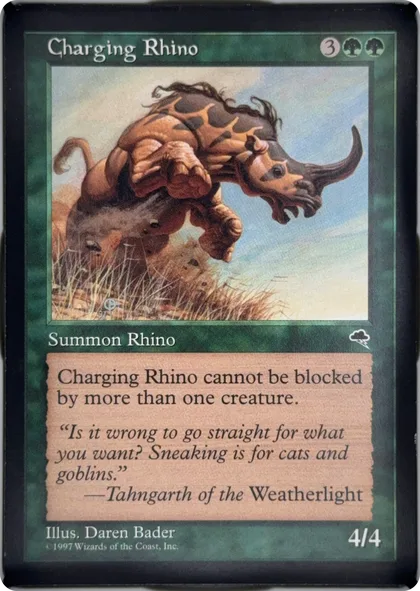 front of card