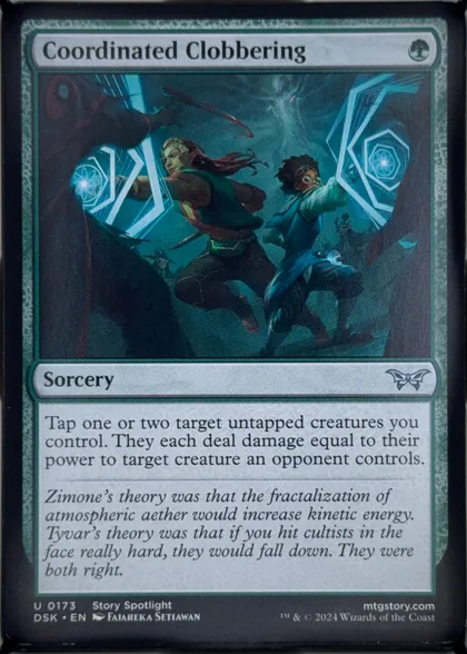 front of card