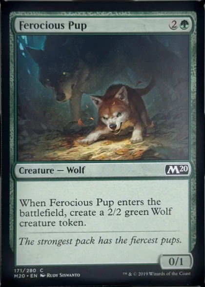 front of card