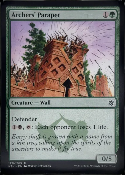 front of card