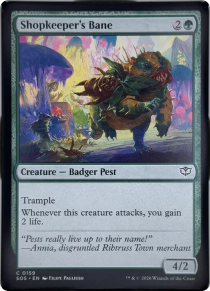 front of card