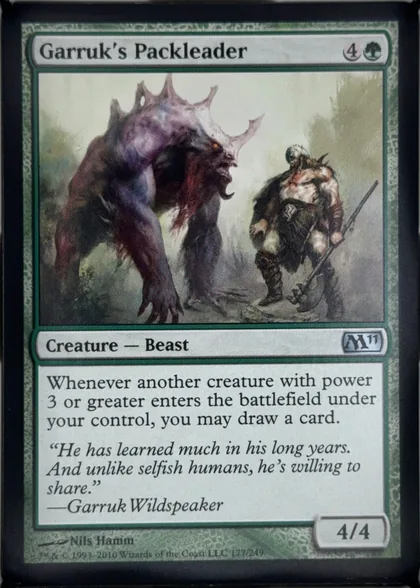 front of card