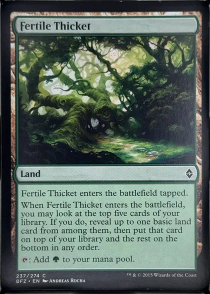 front of card