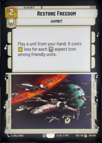 front of card
