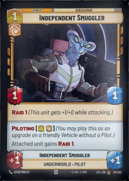 front of card